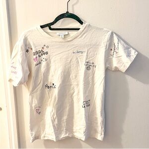 Topshop graphic short sleeve tee, ivory, size 2